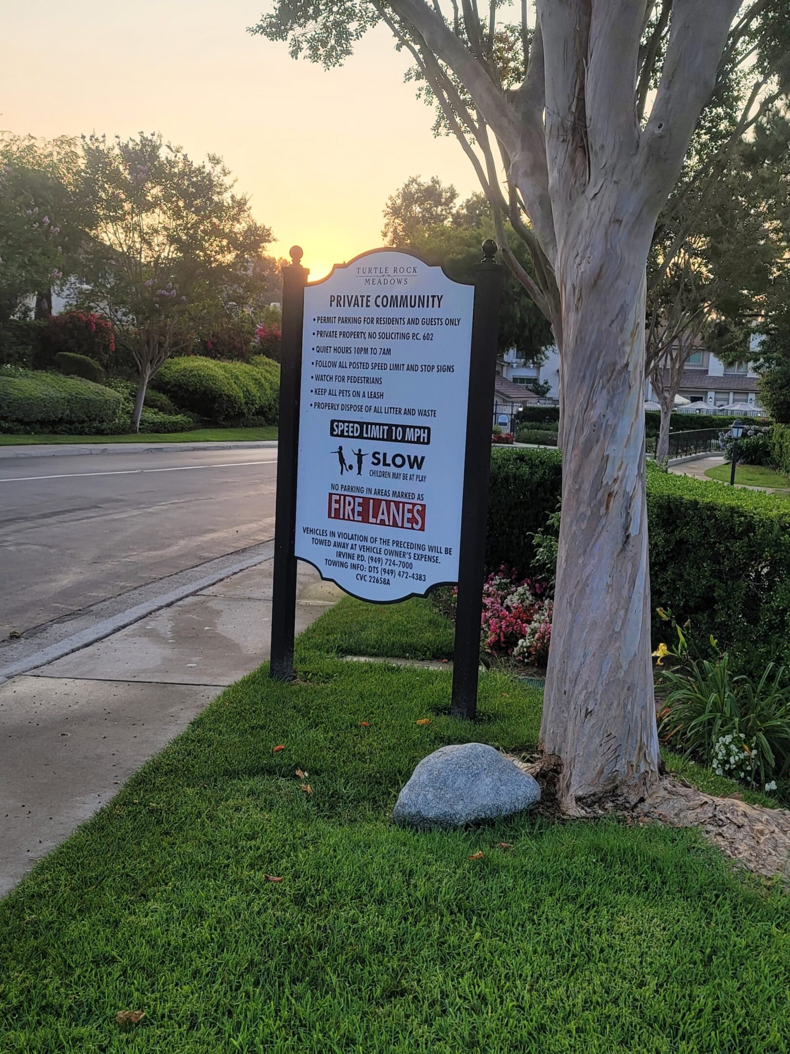 HOA Fire Lane Sign